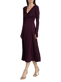 Isabella Ruched Jersey Midi-Dress