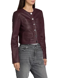 Penny Leather Crop Jacket