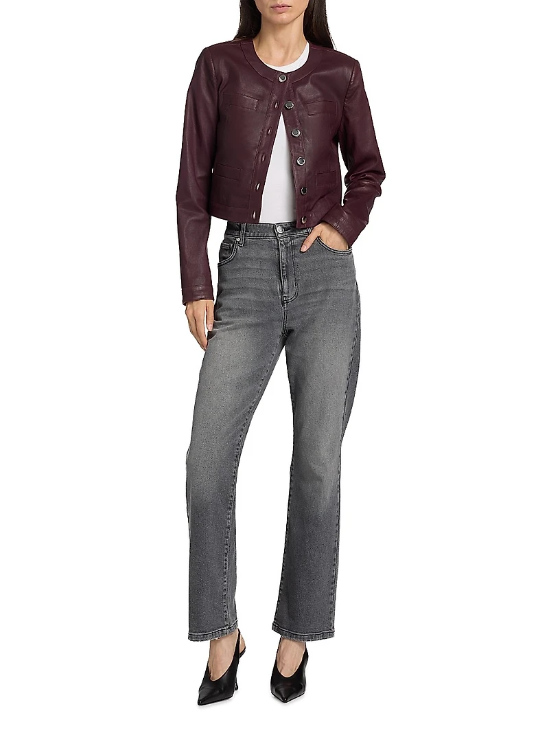 Penny Leather Crop Jacket