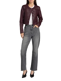 Penny Leather Crop Jacket