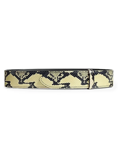 Theo Snake-Embossed Leather Belt