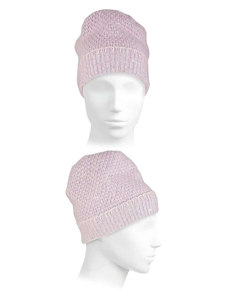 Sequined Cashmere Beanie