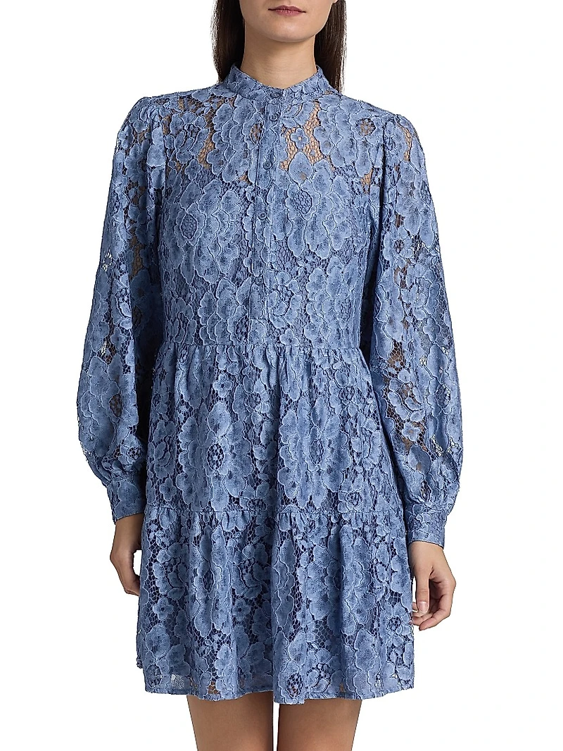 Floral Lace Tiered Minidress