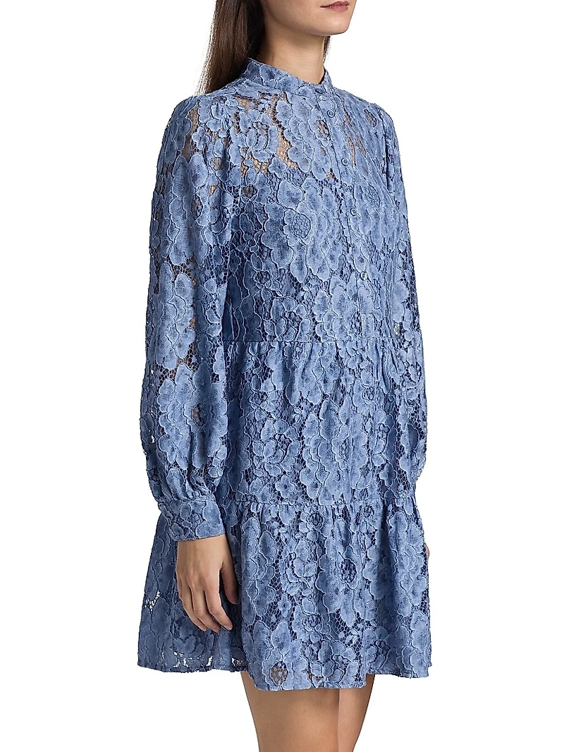 Floral Lace Tiered Minidress