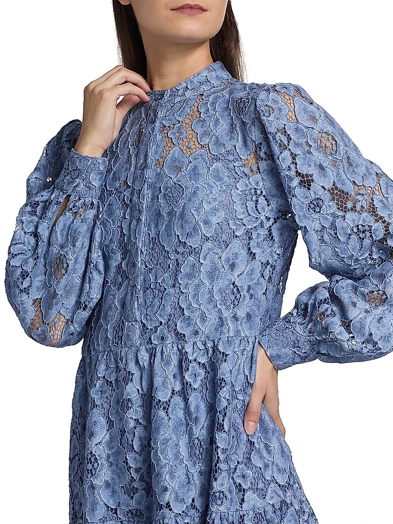 Floral Lace Tiered Minidress