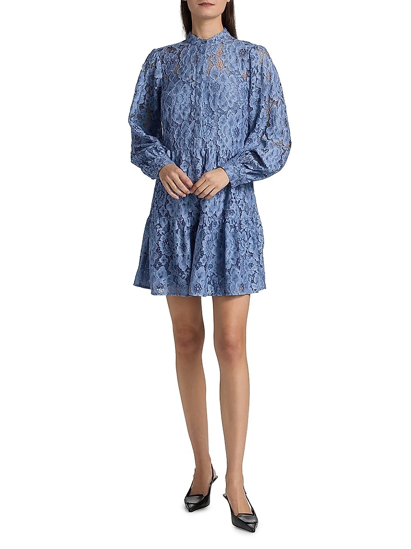 Floral Lace Tiered Minidress