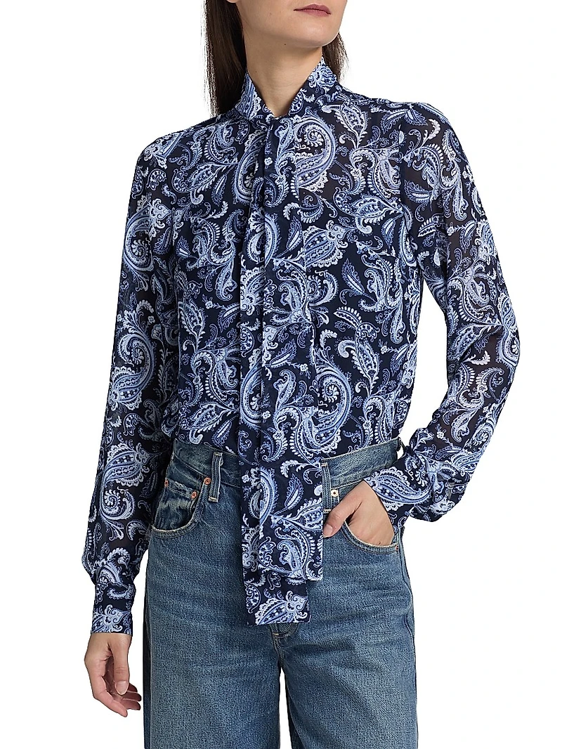 Paisley Bow Blouse