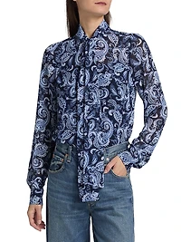 Paisley Bow Blouse