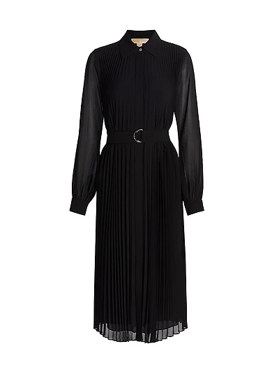 Pleated Midi-Shirtdress