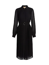 Pleated Midi-Shirtdress