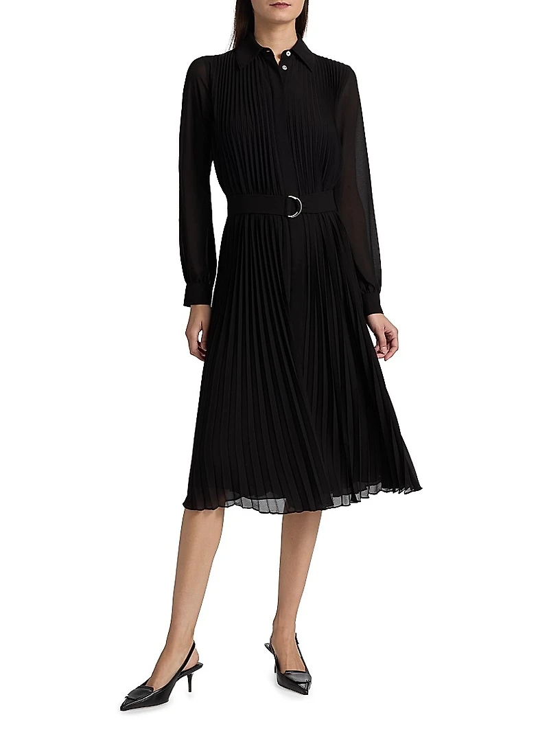 Pleated Midi-Shirtdress