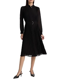 Pleated Midi-Shirtdress