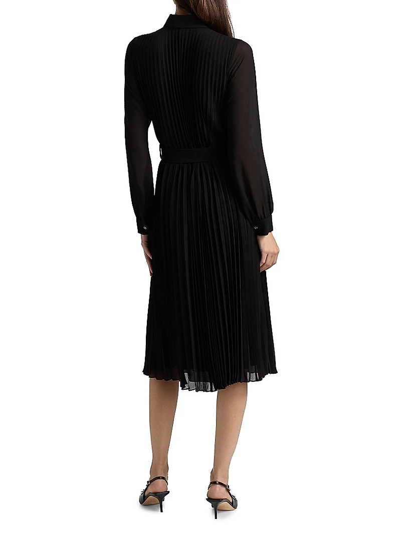 Pleated Midi-Shirtdress