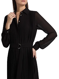 Pleated Midi-Shirtdress