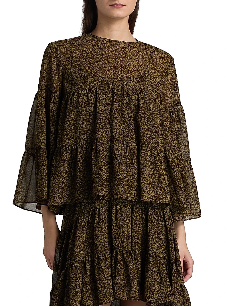 Paisley Tiered Blouse