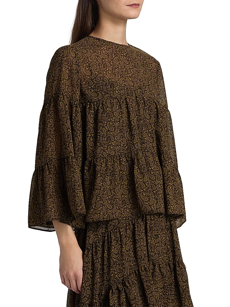 Paisley Tiered Blouse