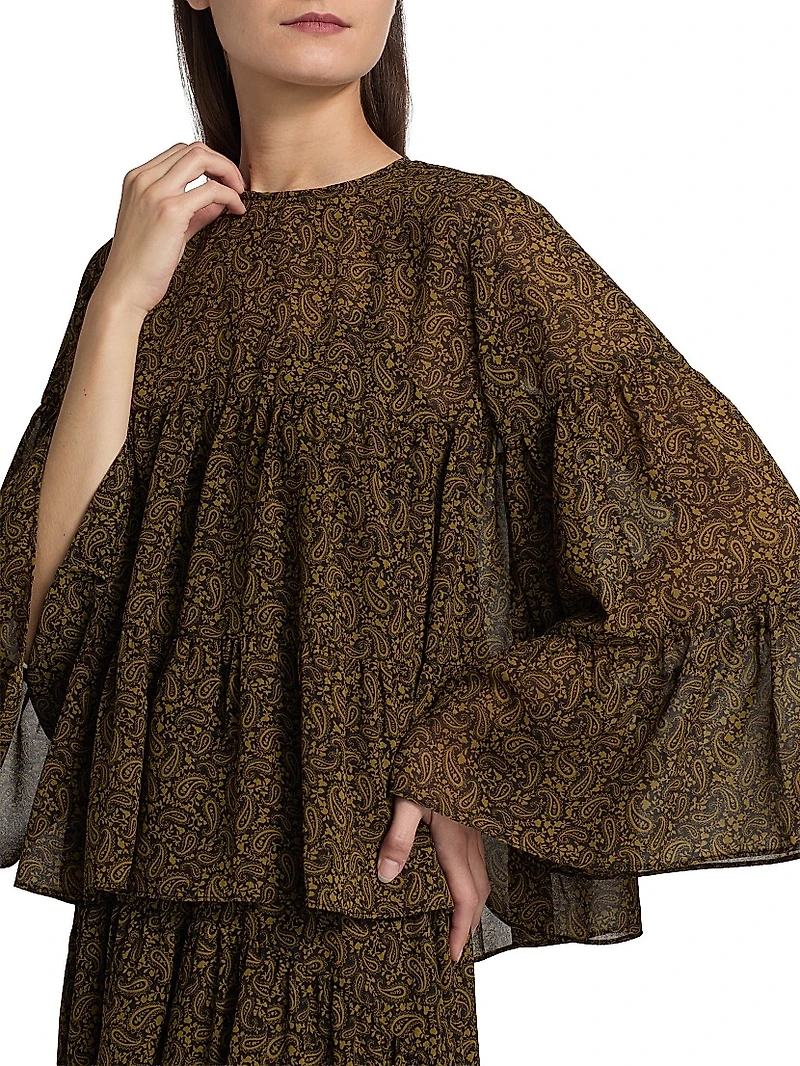 Paisley Tiered Blouse