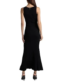 V-Neck Ribbed Maxi Dress