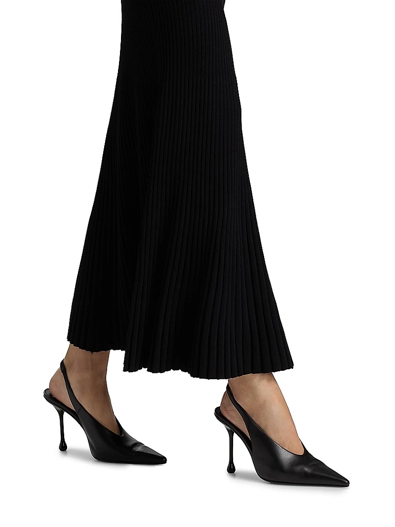 V-Neck Ribbed Maxi Dress