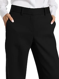 Stretch Wool-Blend Wide-Leg Pants