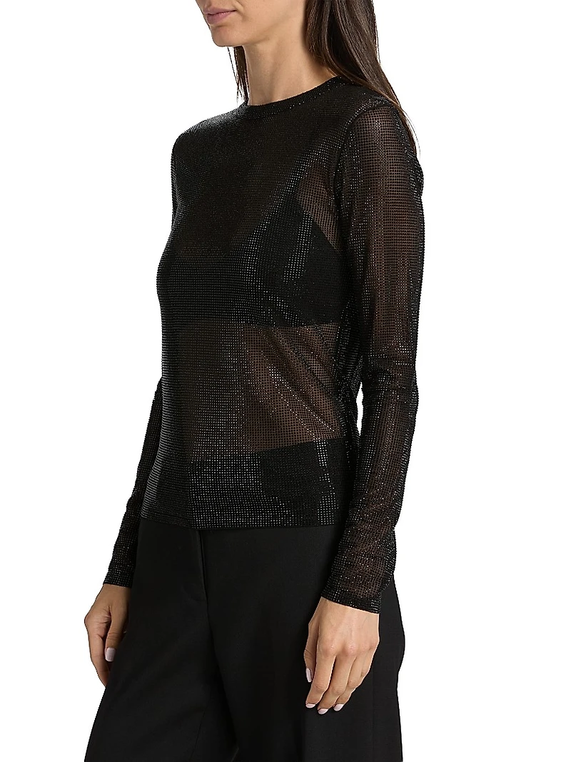 Gem Fitted Long Crewneck Top