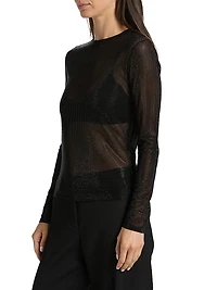 Gem Fitted Long Crewneck Top