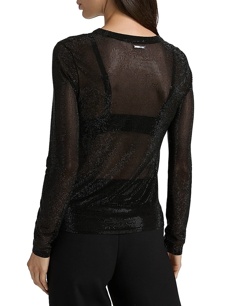 Gem Fitted Long Crewneck Top