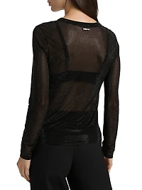 Gem Fitted Long Crewneck Top