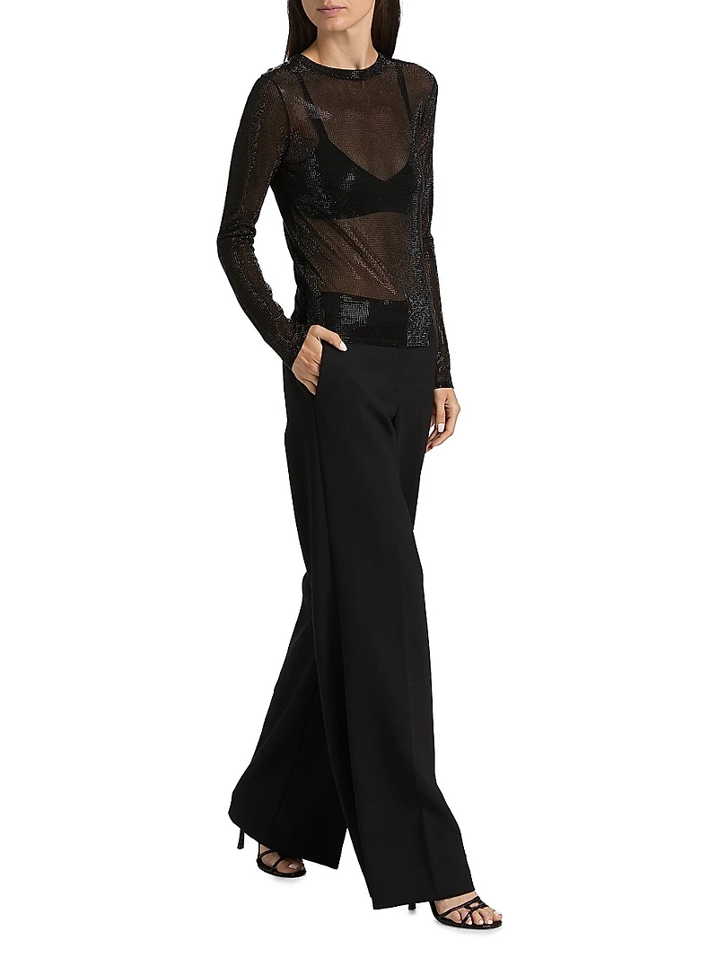 Gem Fitted Long Crewneck Top