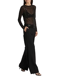 Gem Fitted Long Crewneck Top