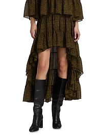 Paisley High-Low Maxi Skirt