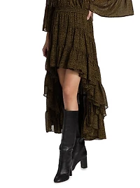 Paisley High-Low Maxi Skirt