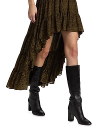 Paisley High-Low Maxi Skirt