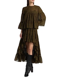 Paisley High-Low Maxi Skirt