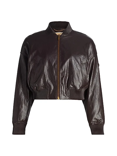 Faux Leather Crop Jacket