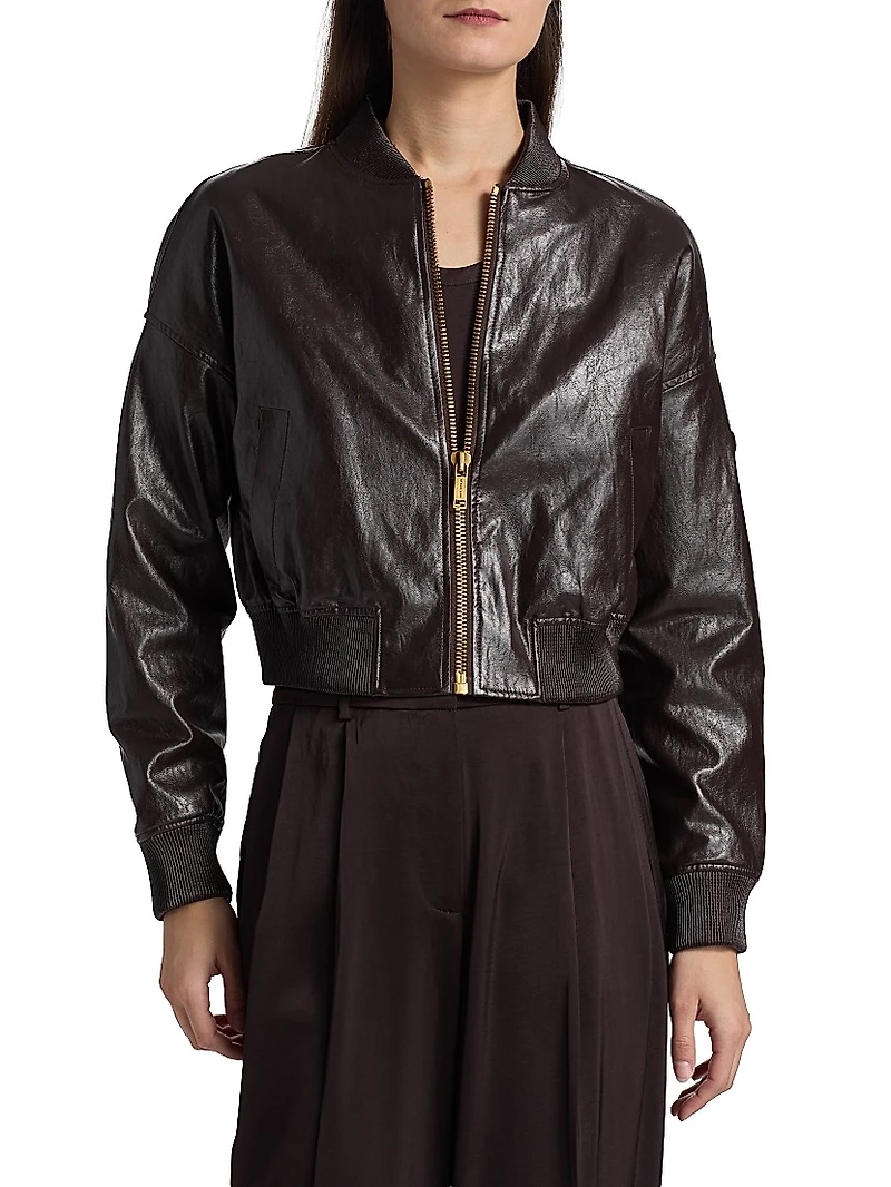 Faux Leather Crop Jacket