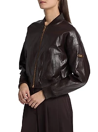Faux Leather Crop Jacket