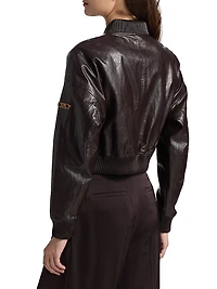 Faux Leather Crop Jacket