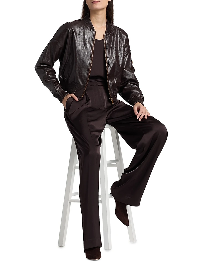Faux Leather Crop Jacket