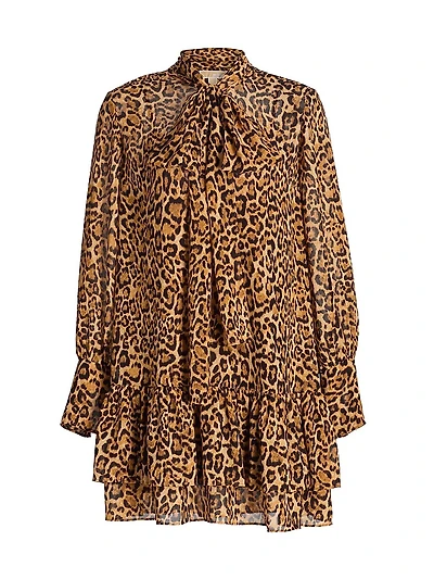 Cheetah Tieneck Minidress