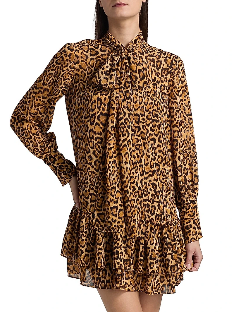 Cheetah Tieneck Minidress