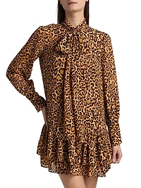 Cheetah Tieneck Minidress