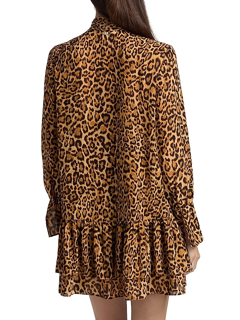 Cheetah Tieneck Minidress