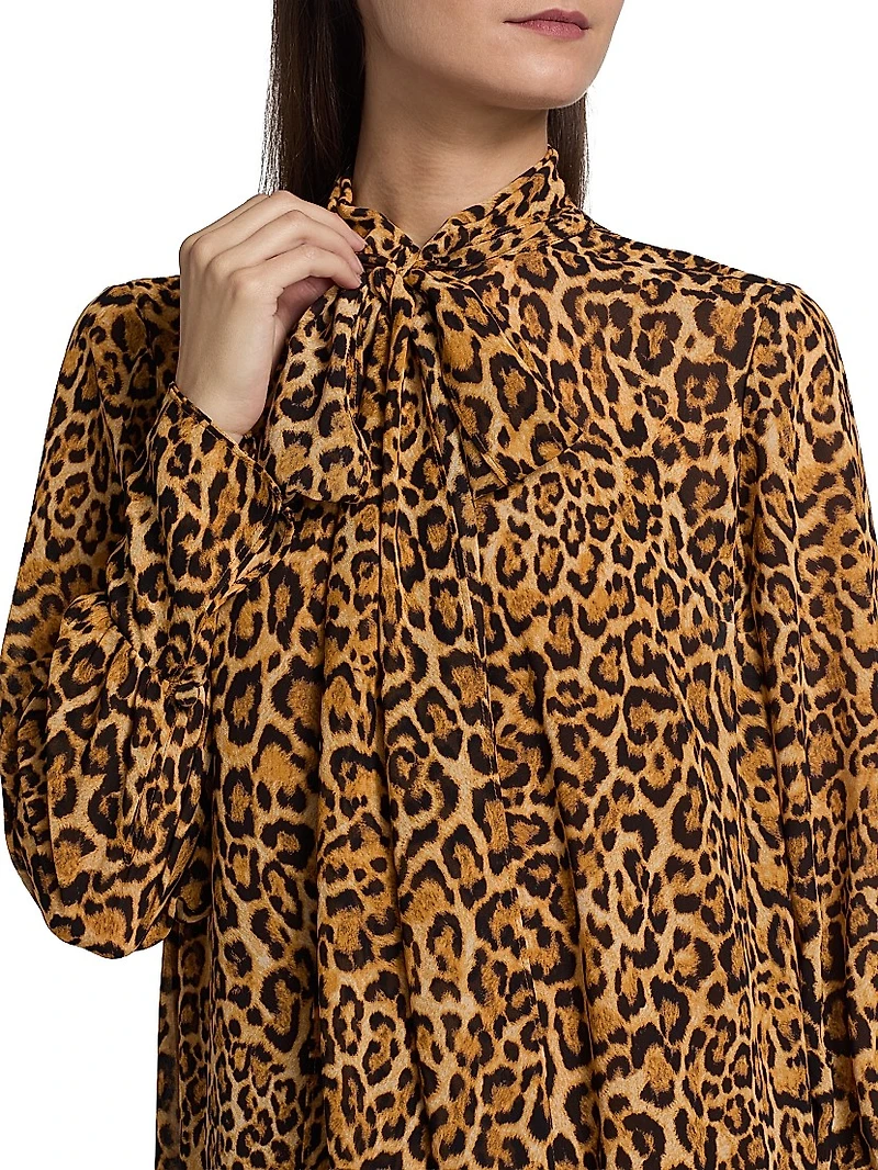 Cheetah Tieneck Minidress