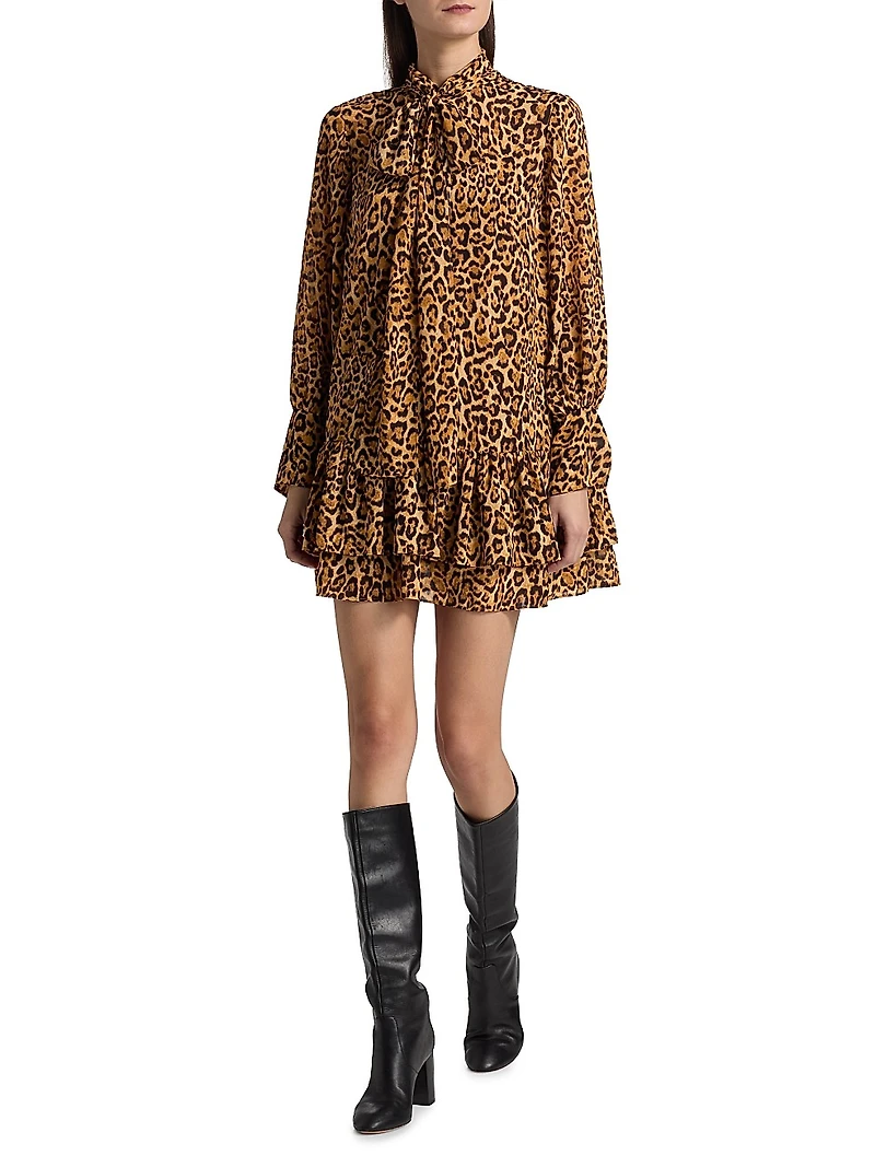 Cheetah Tieneck Minidress
