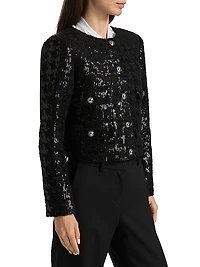Sequin Tweed Crop Jacket
