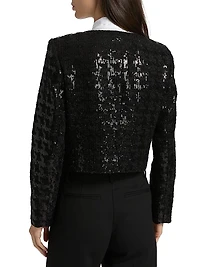 Sequin Tweed Crop Jacket