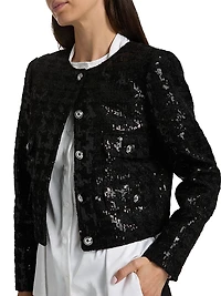 Sequin Tweed Crop Jacket