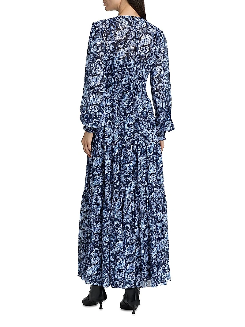 Paisley Slit Maxi Dress