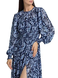 Paisley Slit Maxi Dress